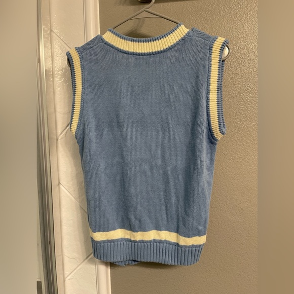 Brandy Melville Knit Vest - Blue, Cream (One size) - Picture 2 of 9